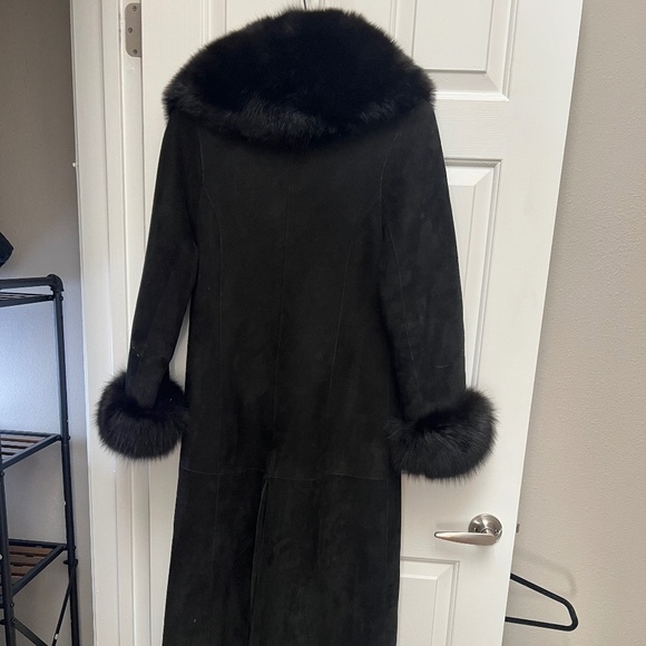 fur and shearling long coat - Picture 1 of 4